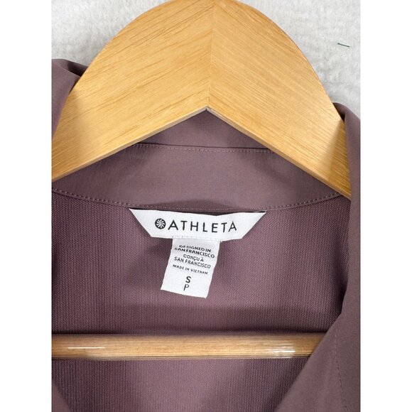 Athleta Advantage Cinch Top athleisure zip up‎ hiking Damask mauve sz SP - Picture 2 of 6